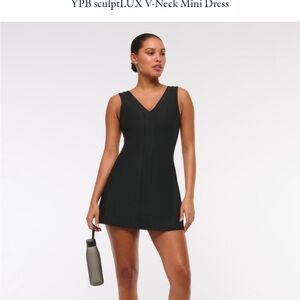 Abercrombie & Fitch Black YPB SculptLUX V-Neck Mini Dress